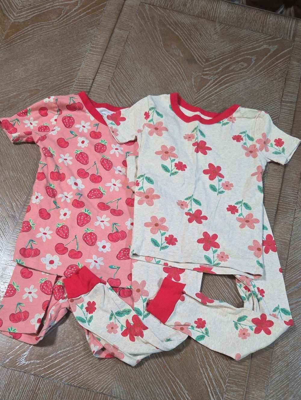 Kids Floral & Strawberry Pink Pajama Set